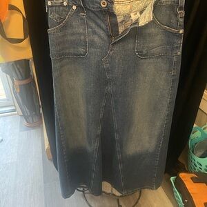 Levi's Women's Dark Blue Denim Flare Skirt